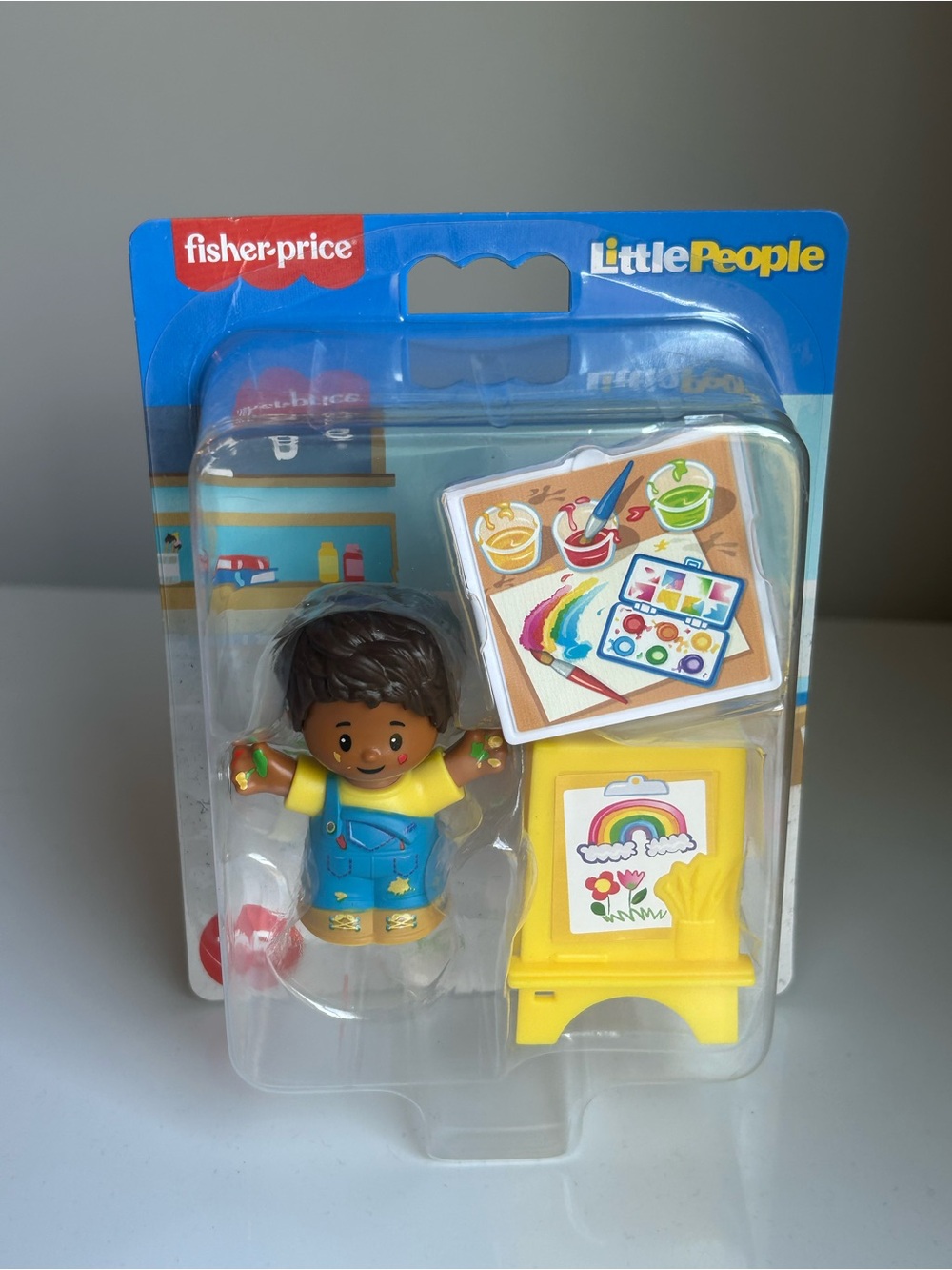Fisher-Price Little People Artist Figure with Yellow Easel & Blue Outfit